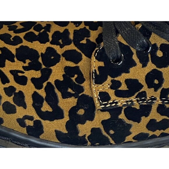 Fergalicious Lug Bottom Oxfords Size 8.5 Marvin Cheetah Print Tie Faux Suede - Picture 8 of 9